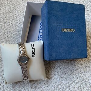 Seiko Women's Watch with Silver Band and Blue Dial